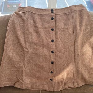 Talbots Women’s Wool A-Line Herringbone Lined Camel Color Skirt Size 20